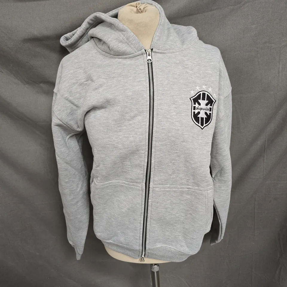 CHOPWISE BRAZIL ZIP-UP HOODIE IN GREY SIZE S