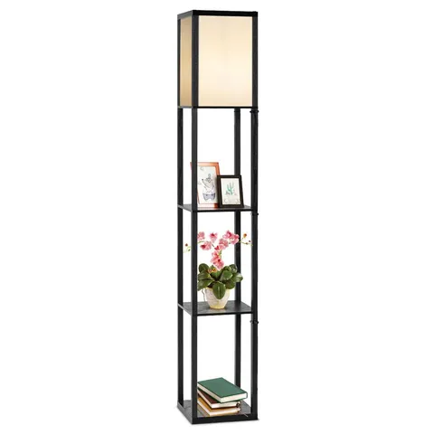 BOXED COSTWAY FREESTANDING FLOOR LAMP WITH 3-TIER STORAGE SHELF