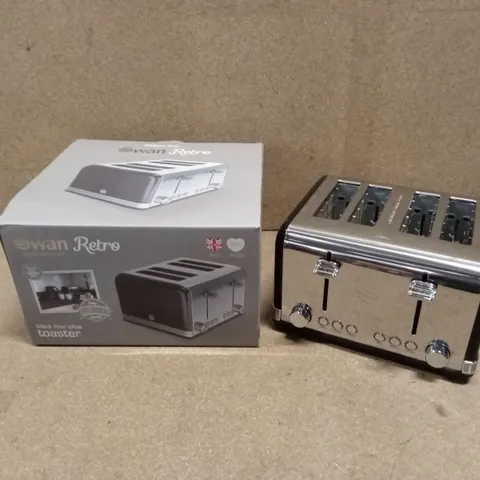 BOXED SWAN RETRO 4-SLICE TOASTER - BLACK