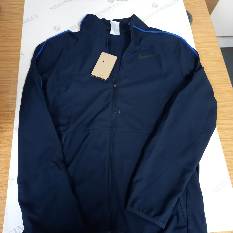NIKE DRI FIT ZIP UP NAVY JACKET - MEDIUM