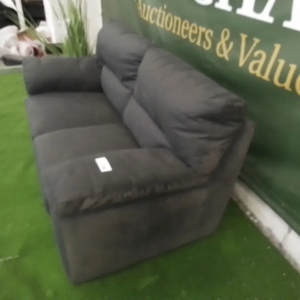 DESIGNER DARK GREY FABRIC TWO SEATER SOFA