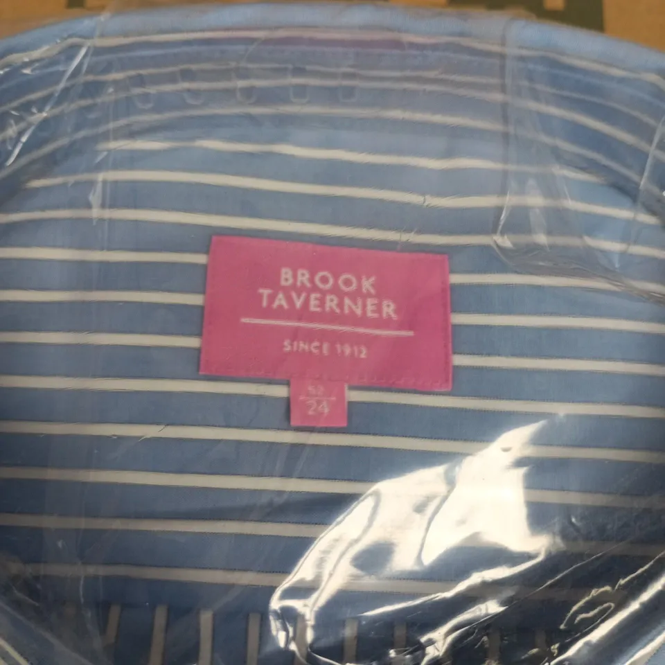 Brook Taverner Striped Long-Sleeve Shirt, UK 22/24