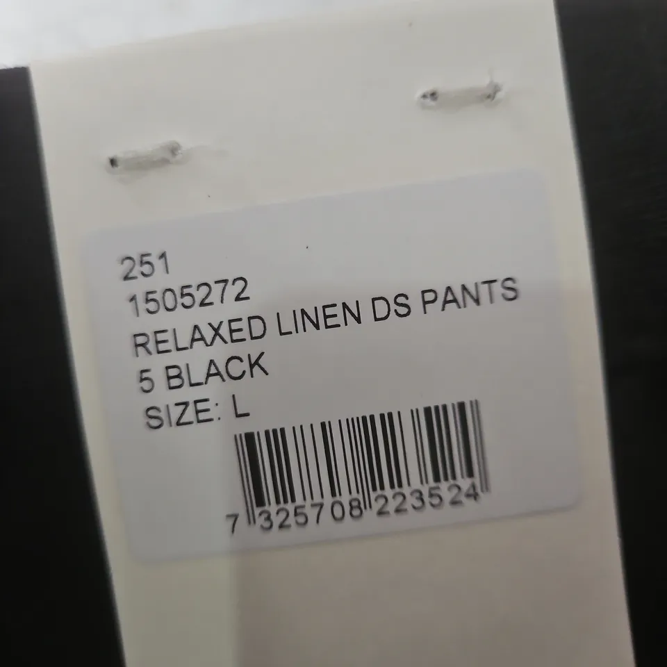 GANT RELAXED LINEN DS PANTS – BLACK, SIZE L