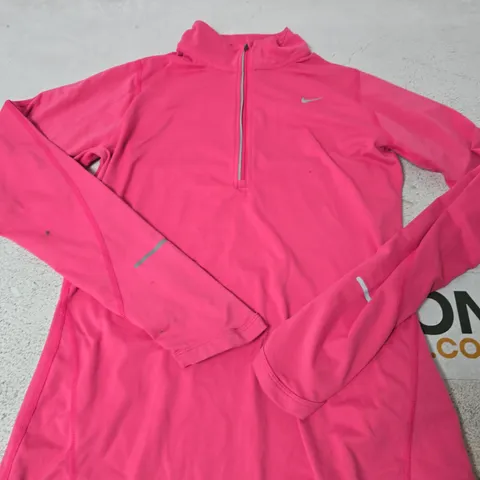 NIKE DRI-FIT PINK QUARTER-ZIP TRAINING TOP -SMALL
