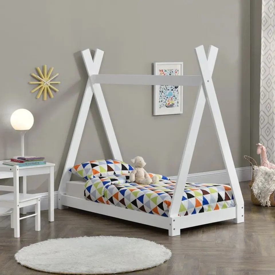 BOXED DESIGNER KIRBY SOLID WOOD HOUSE BED (SIZE NOT SPECIFIED)