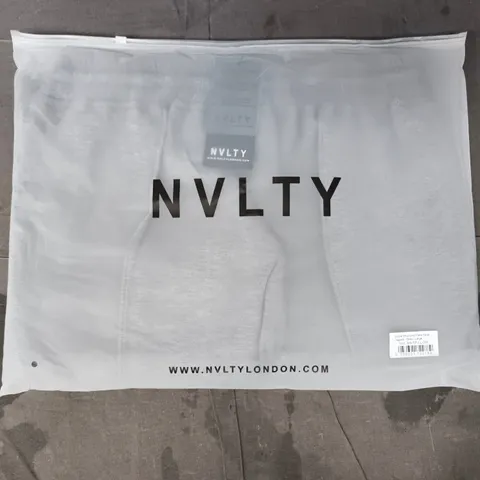 NVLTY SCUBA STRUCTURED FLARE PLEAT JOGGERS IN GREY SIZE LARGE