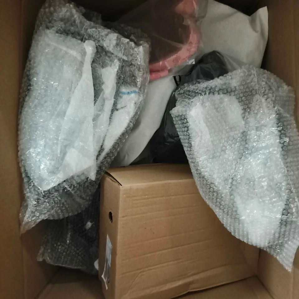 BOX OF APPROXIMATELY 15 ASSORTED PAIRS OF SHOES AND FOOTWEAR ITEMS IN VARIOUS COLOURS, STYLES, AND SIZES - COLLECTION ONLY