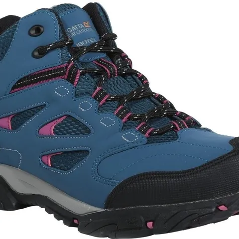 BRAND NEW REGATTA WOMEN HOLCOMBE IEP MID HIGH RISE HIKING BOOTS IN MOROCCAN BLUE/RED VIOLET SIZE UK 6