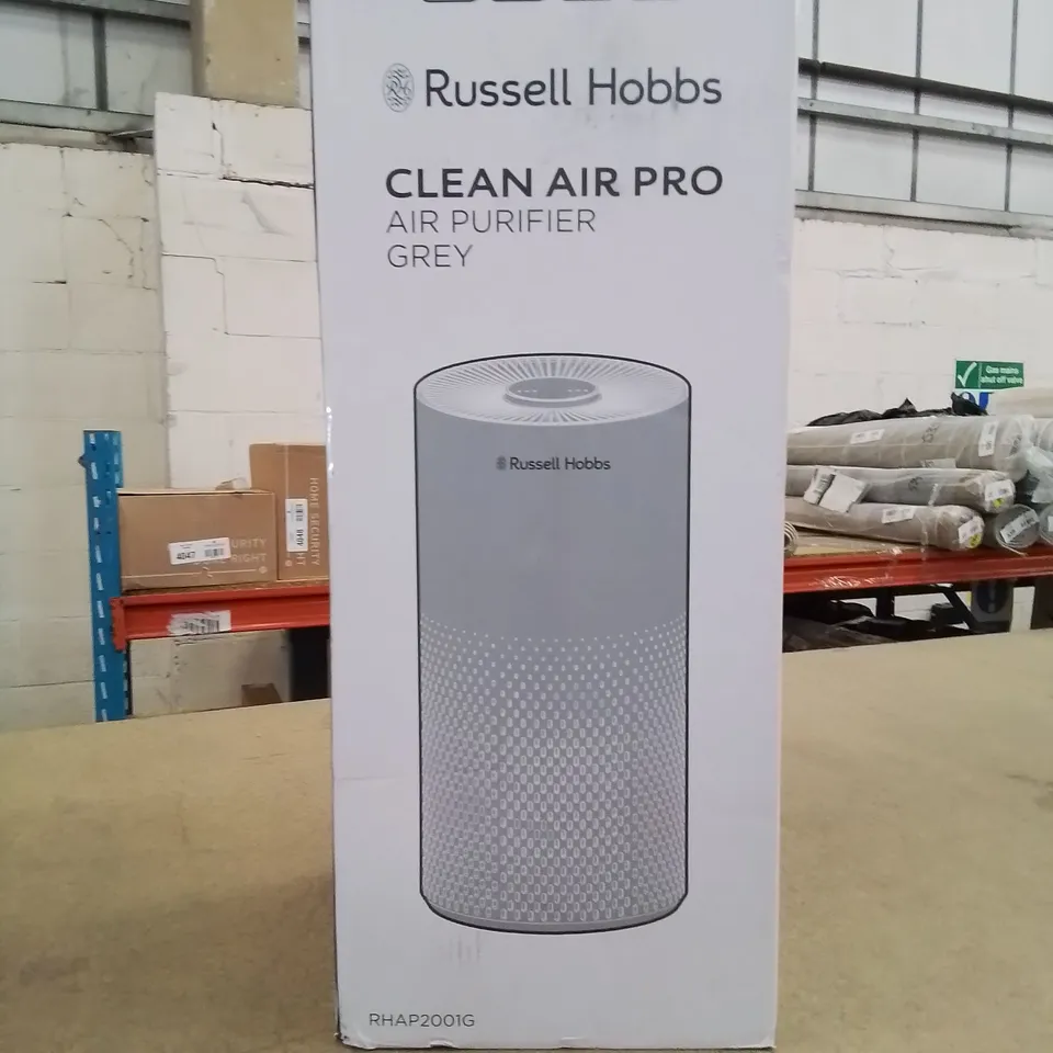 BOXED BRAND NEW RUSSELL HOBBS CLEAN AIR PRO AIR PURIFICATION SYSTEM IN GREY