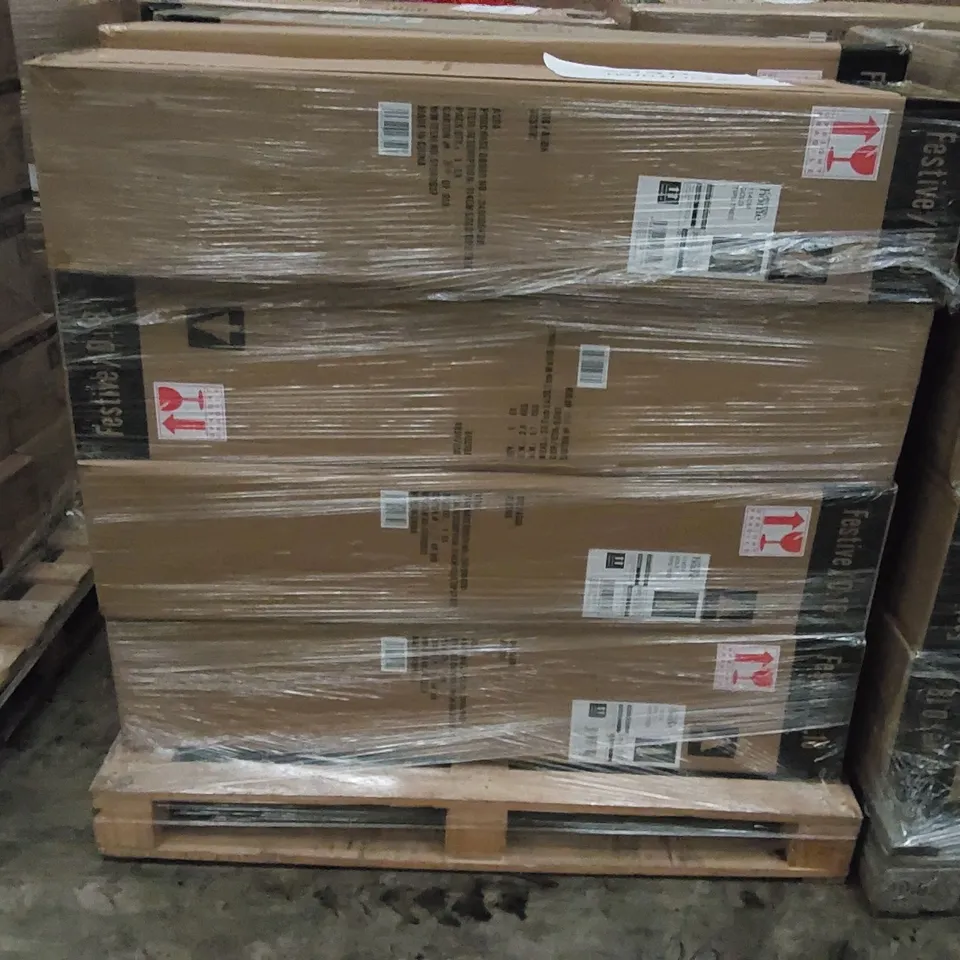PALLET OF APPROXIMATELY 12 BOXES OF BRAND NEW 114CM GOLD TIPPED CHRISTMAS TREES