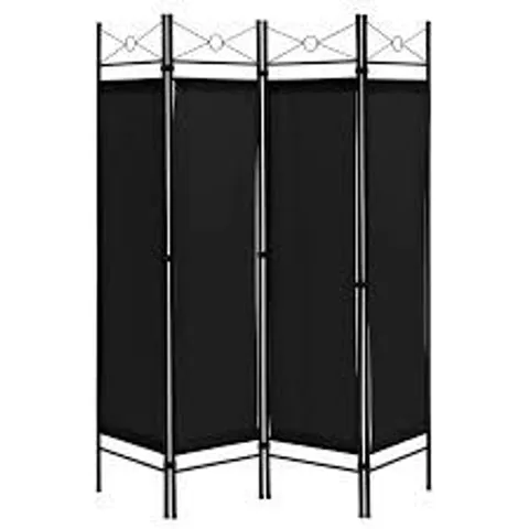 BOXED COSTWAY 4 PANEL FOLDING ROOM DIVIDER, FREESTANDING WALL PRIVACY SCREEN PROTECTOR WITH DETACHABLE CLOTH, HOME LIVING ROOM BEDROOM OFFICE PARAVENT PARTITION SEPARATOR (GREY)