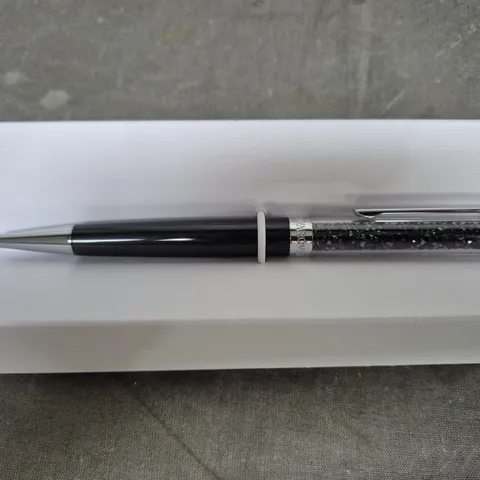 SWAROVSKI CRYSTAL PEN - BOXED, BLACK BARREL WITH CRYSTAL-EMBELLISHED CAP