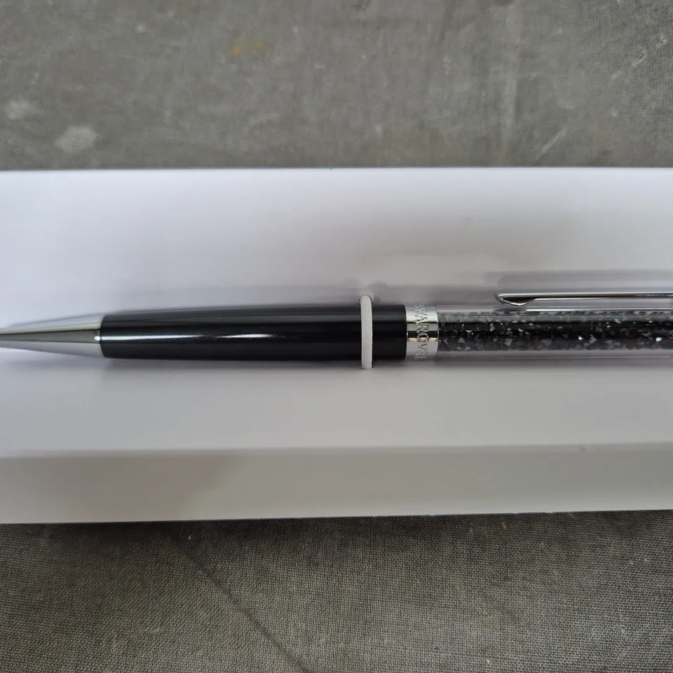 SWAROVSKI CRYSTAL PEN - BOXED, BLACK BARREL WITH CRYSTAL-EMBELLISHED CAP