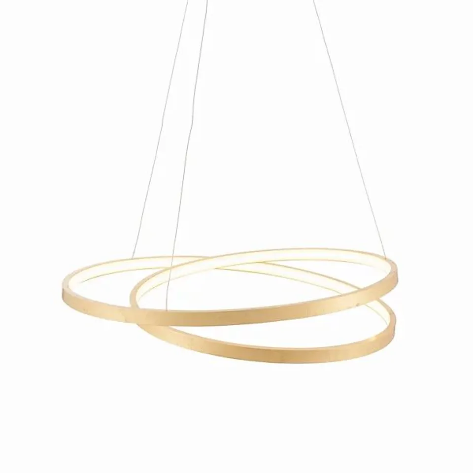 BOXED LUMINOSA SCRIBBLE LED 1 LIGHT PENDANT GOLD LEAF, FROSTED ACRYLIC