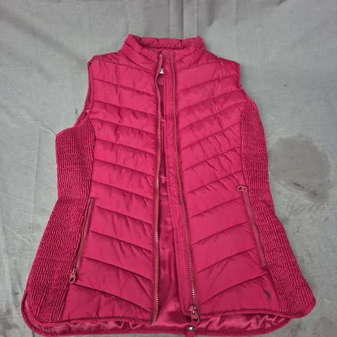 JOULES GILET ZIP UP VEST IN CRIMSON SIZE 12