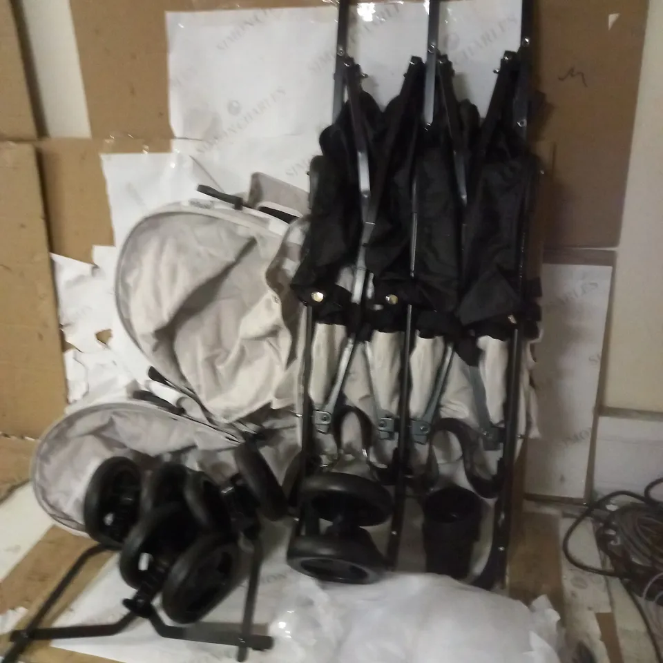 MY BABIIE BILLIE FAIERS GREY CHEVRON TWIN STROLLER - COLLECTION ONLY  RRP £139.99