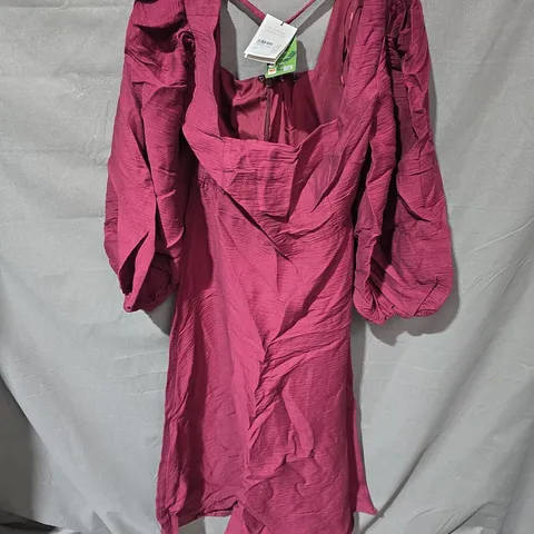 NOBODYS CHILD LOREDANA MIDI DRESS IN BURGUNDY - UK 10