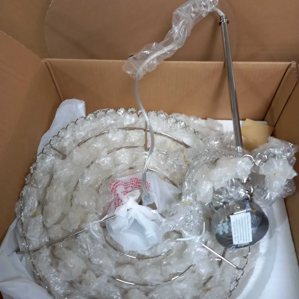 LAURA ASHLEY ENID 5 LIGHT PENDANT - POLISHED NICKEL