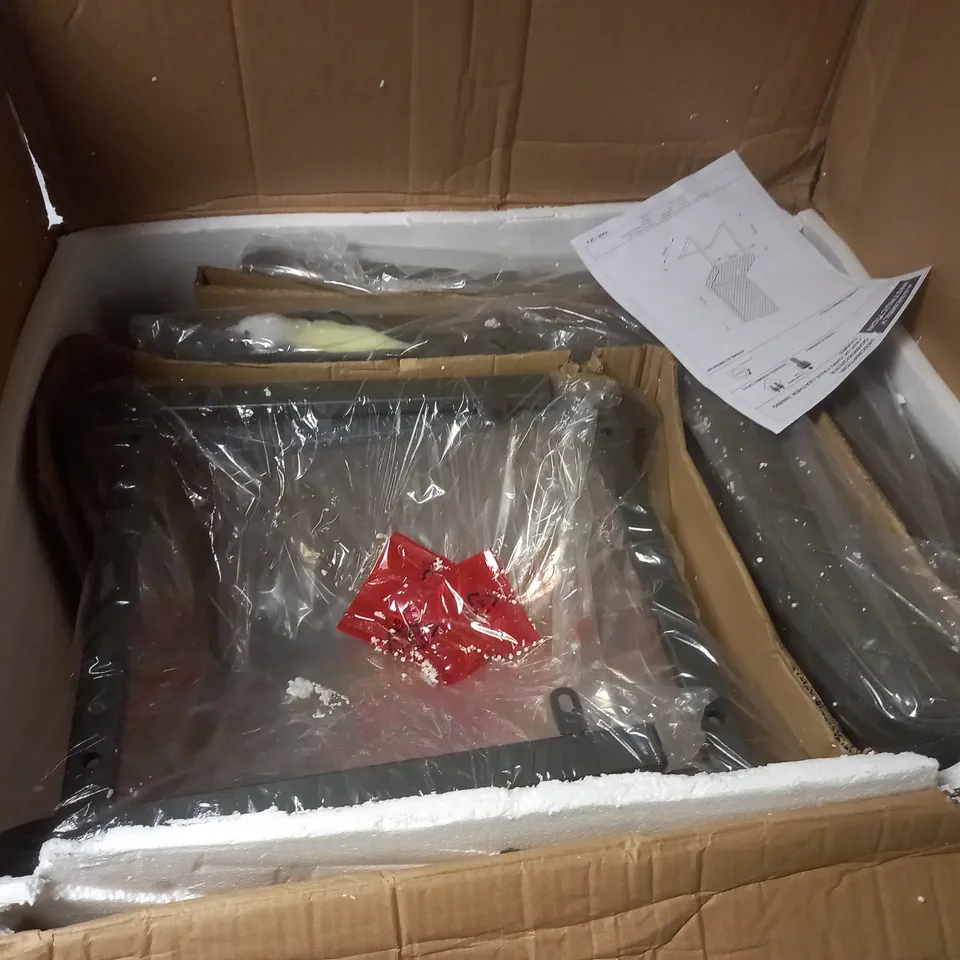 BOXED PAIR OF OHIO FAUX LEATHER DINING CHAIRS GREY [COLLECTION ONLY]