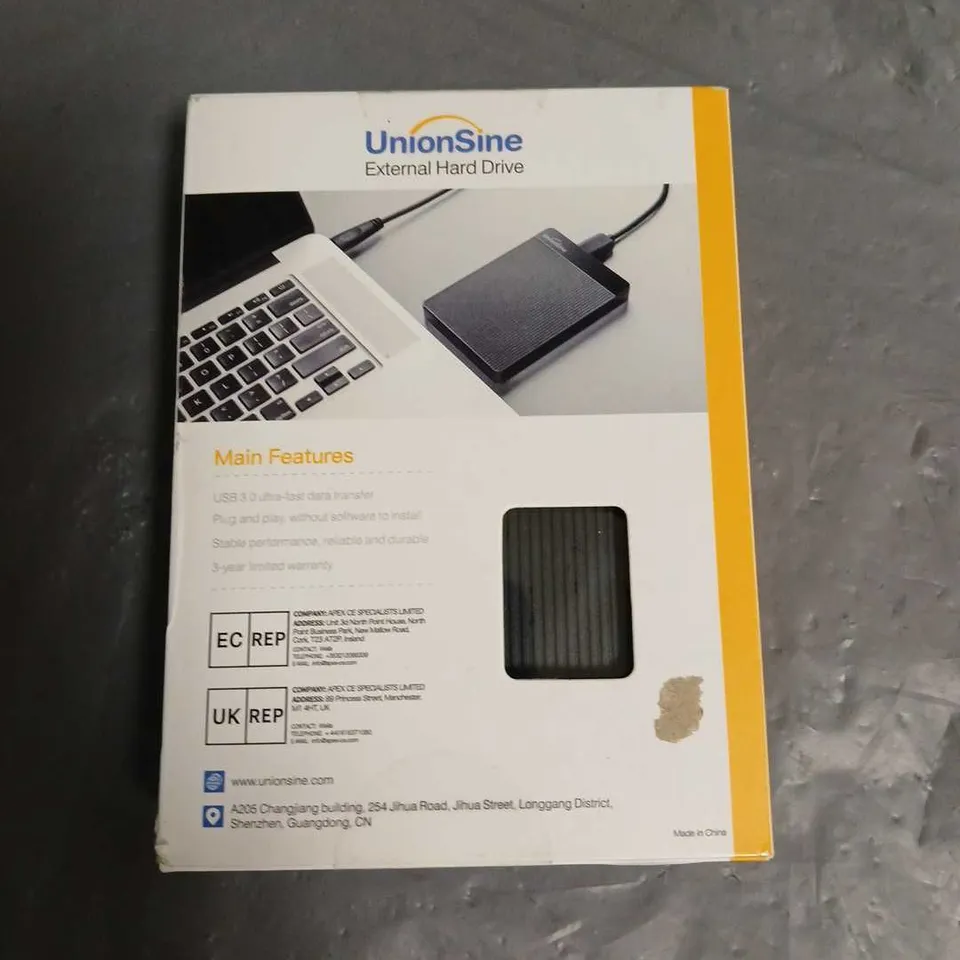 SEALED UNIONSHINE DATAPOCKET 500GB EXTERNAL HARD DRIVE