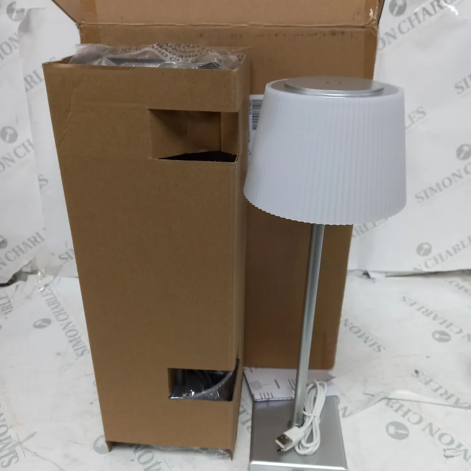 SFIXX SET OF 2 INDOOR OUTDOOR TOUCH TABLE LIGHTS IN SILVER 