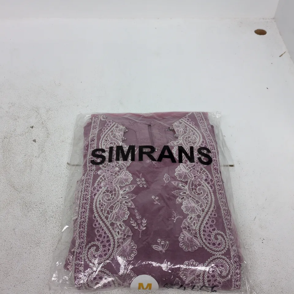 SIMRANS PURPLE LACE PATTERN DRESS – SIZE M