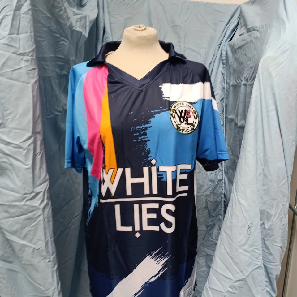 MEN'S SIGUR FOOTBALL JERSEY – DEATH WITH BACK NUMBER 3, WHITE LIES FRONT, SIZE M