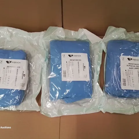 PALLET OF APPROXIMATELY 800 BRAND NEW DISPACK REINFORCED SURGICAL GOWNS - SIZE LARGE