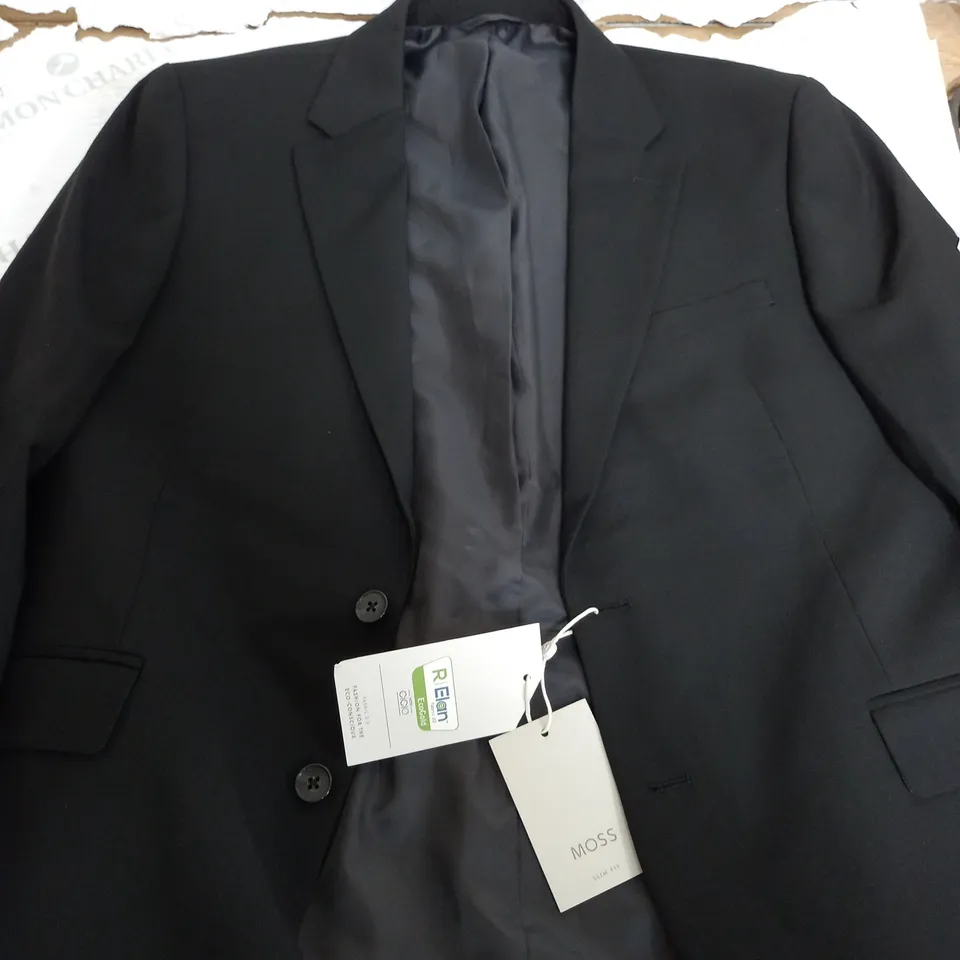 MOSS SLIM FIT BLACK BLAZER - 42S