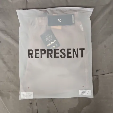 BAGGED REPRESENT OWNERS CLUB SWEATPANTS IN MUSHROOM SIZE MEDIUM