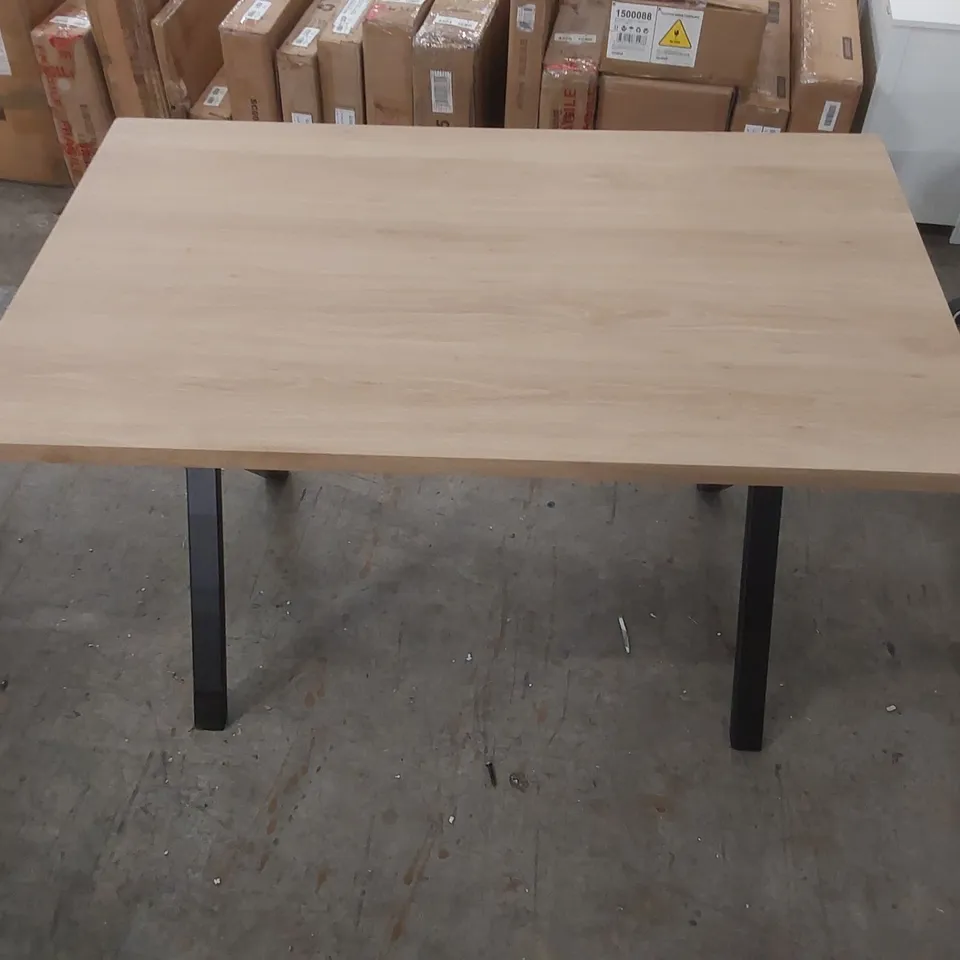 WOODEN TOP X-LEG DINING TABLE