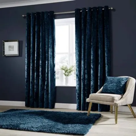 BAGGED BLACKOUT EYELET CURTAIN PAIR