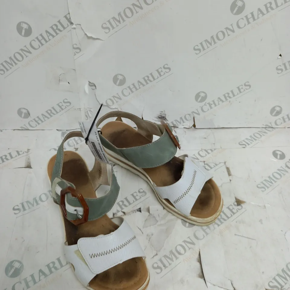 RIEKER BUCKLE WEDGE SANDAL MINT SIZE 6