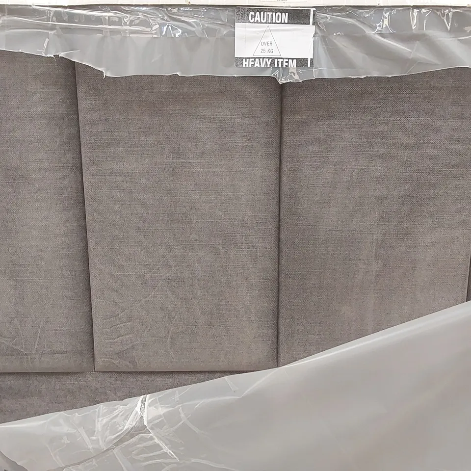 BAGGED DESIGNER WILLOW AND HALL 150cm KING SIZE BRAYDON FABRIC UPHOLSTERED HEADBOARD - GREY
