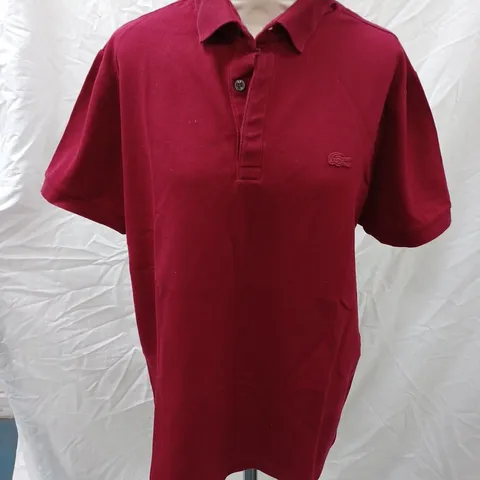 LACOSTE REGULAR FIT COLALR POLO SHIRT, RED - SIZE L