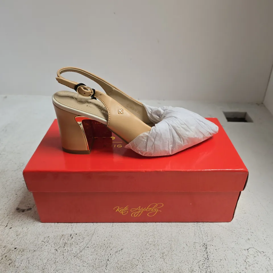 KATE APPLEBY WOMEN’S BEIGE SLINGBACK HEELED SHOES – 3.5
