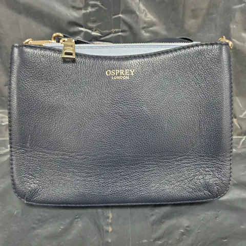 OSPREY LONDON CHICHESTER LEATHER CROSSBODY BAG IN NAVY