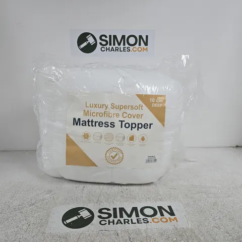 MATTRESS TOPPER - LUXURY SUPERSOFT MICROFIBRE COVER, 10 CM DEEP DOUBLE