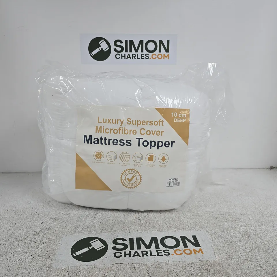 MATTRESS TOPPER - LUXURY SUPERSOFT MICROFIBRE COVER, 10 CM DEEP DOUBLE
