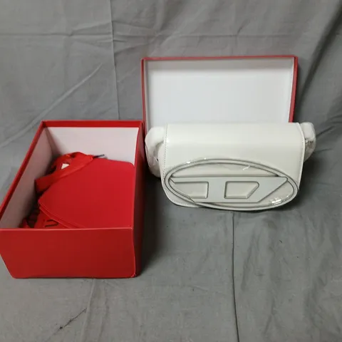DIESEL WHITE HANDBAG WITH ORIGINAL RED BOX