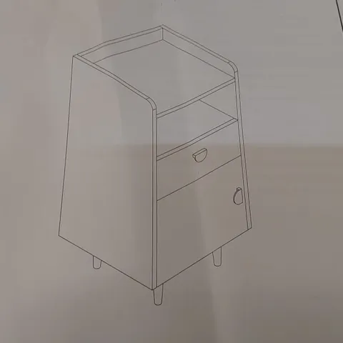 BOXED BEDSIDE TABLE - WHITE (1 BOX)