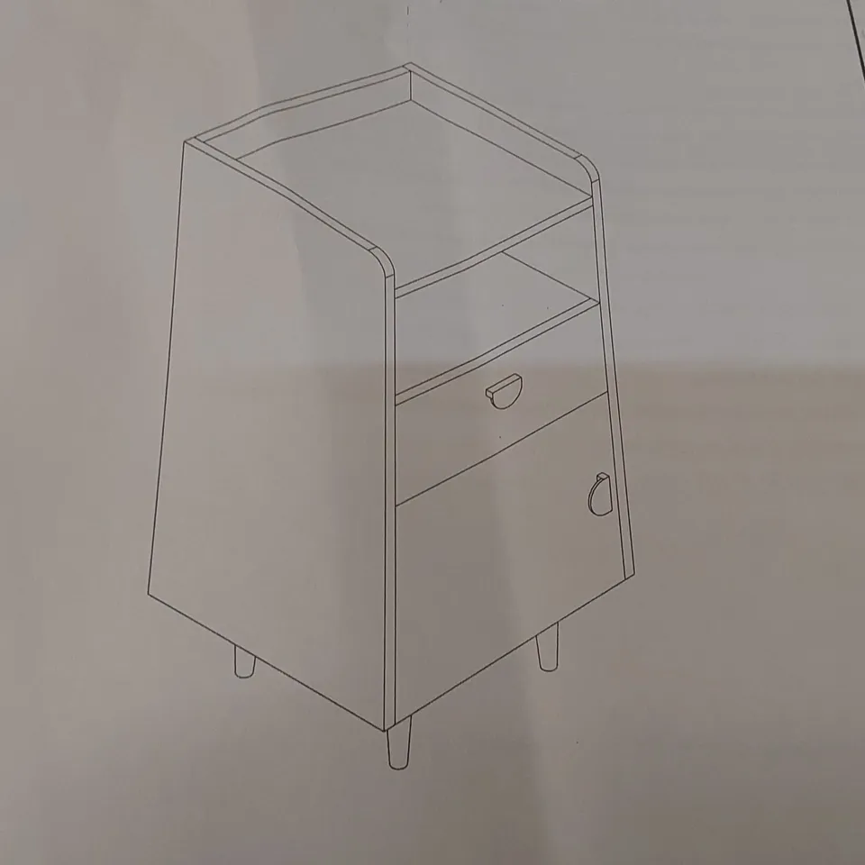 BOXED BEDSIDE TABLE - WHITE (1 BOX)