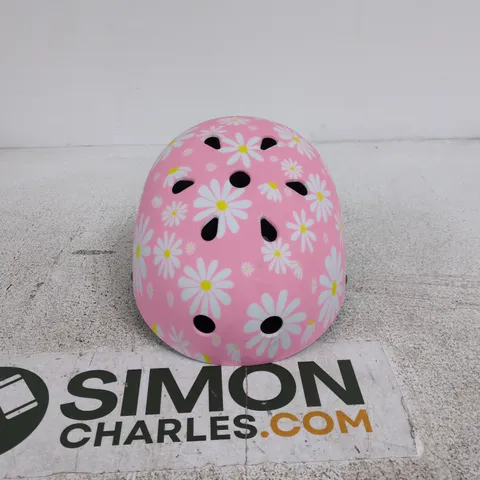 KIDS' PINK DAISY BIKE HELMET – SIZE S