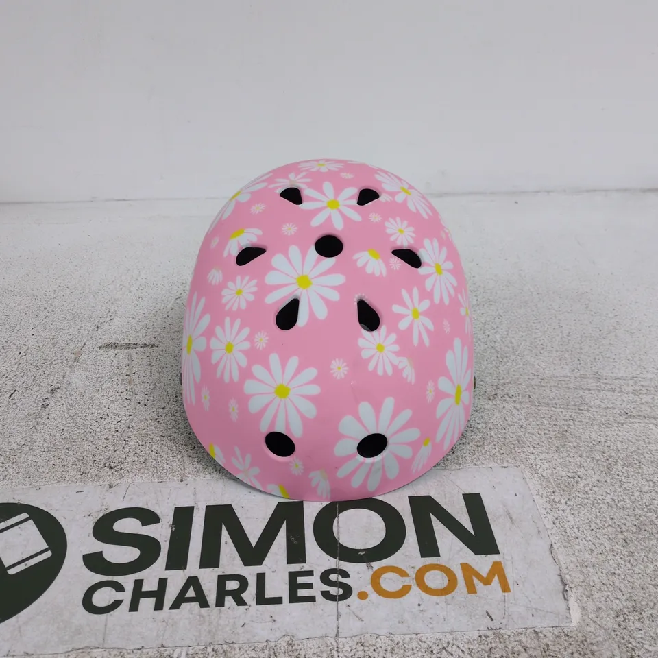 KIDS' PINK DAISY BIKE HELMET – SIZE S