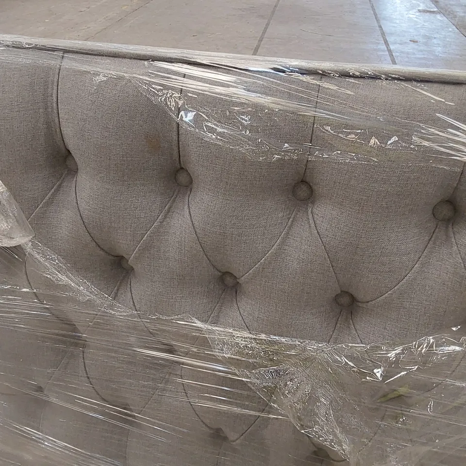BAGGED DESIGNER 150cm KING SIZE FABRIC UPHOLSTERED HEADBOARD - GREY