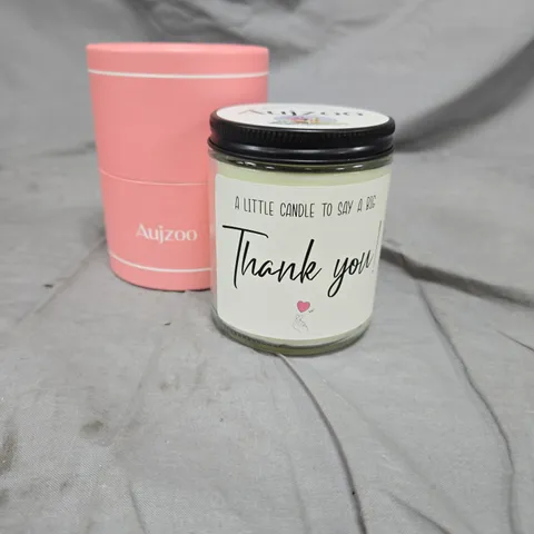 JAR CANDLE – 'THANK YOU' LABEL WITH PINK GIFT BOX (AUJZOO PACKAGING)