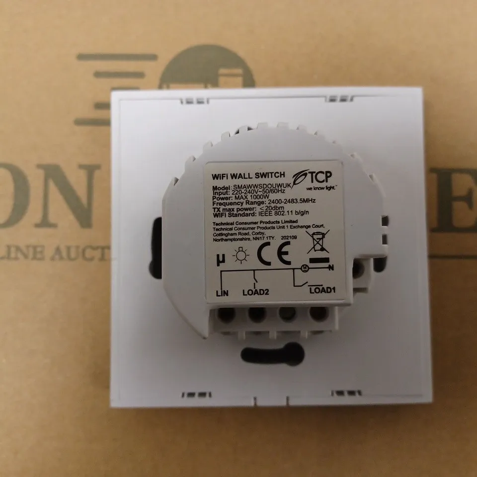 TCP SMART WI-FI DOUBLE WALL SWITCH, WHITE