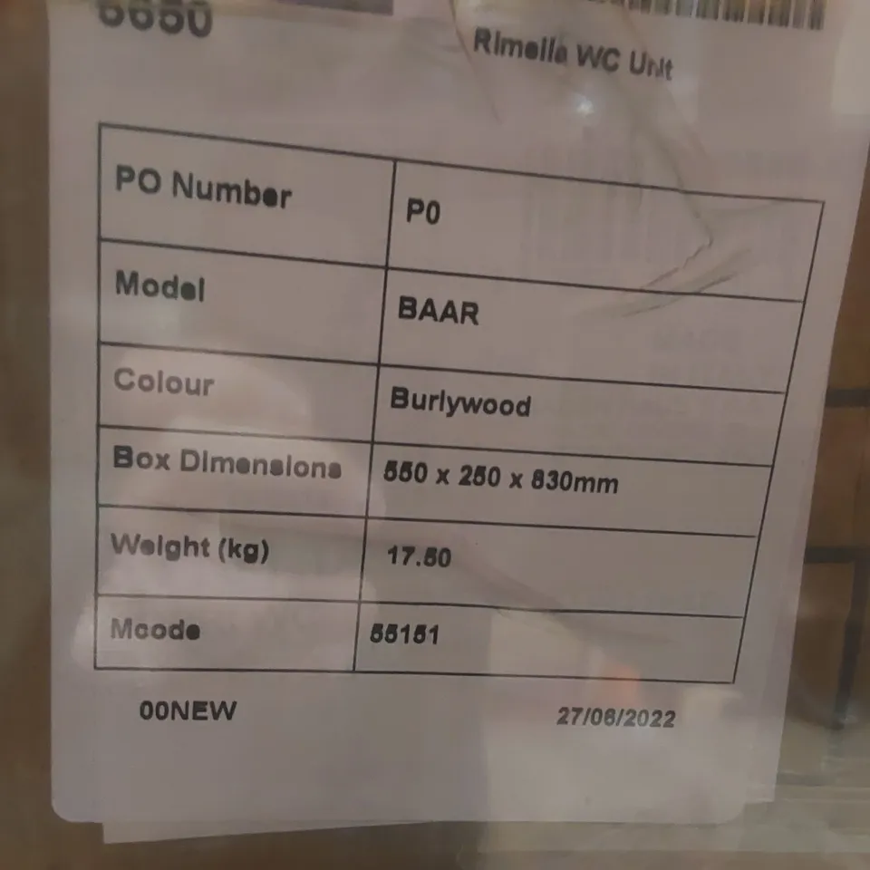 PALLET CONTAINING A LARGE QUANTITY OF ASSORTED BATHROOM FURNITURE PARTS INCLUDING: RIMELLA WC UNITS ECT