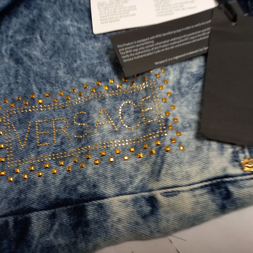 VERSACE EMBELLISHED DENIM SHORTS - 12 YEARS 