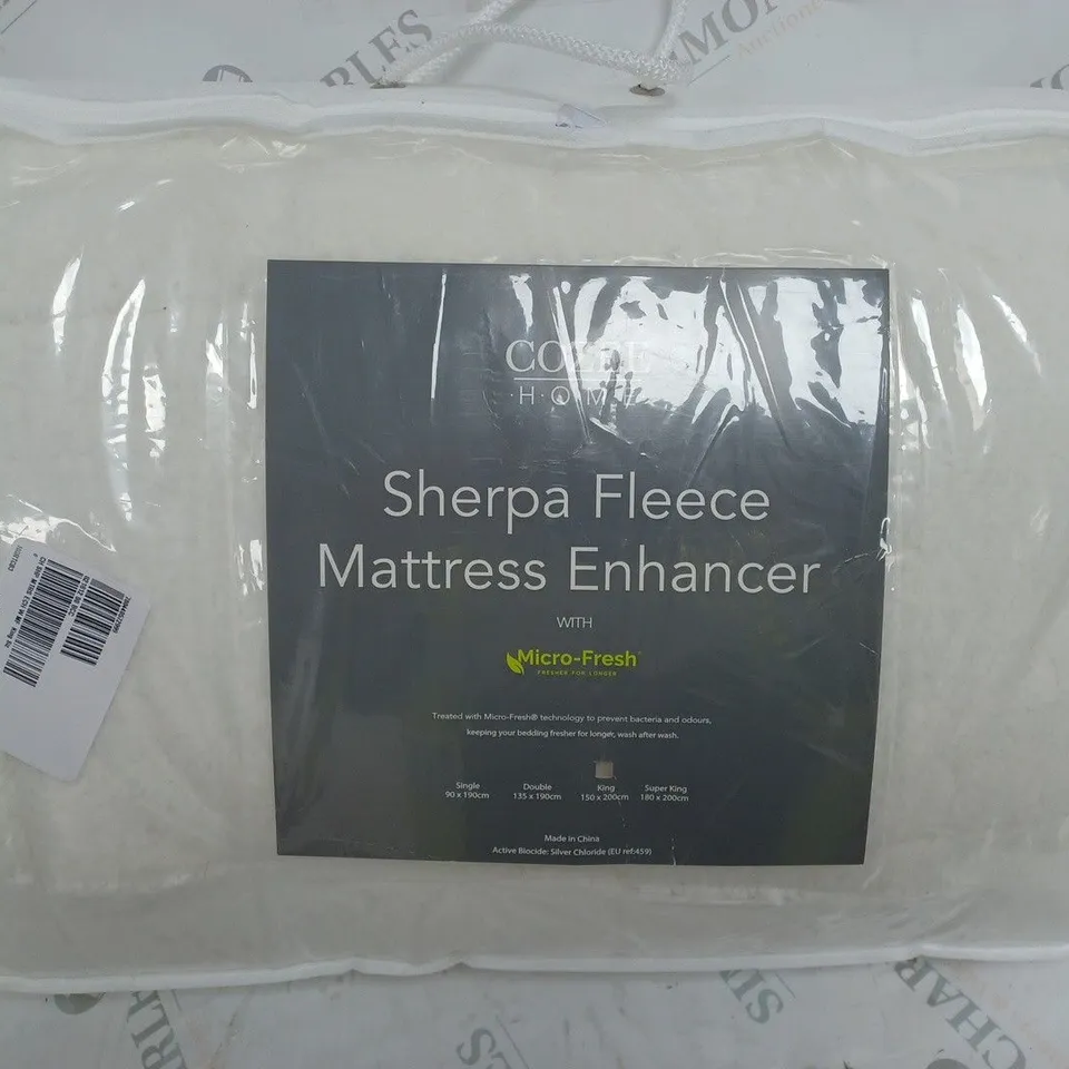 COZEE HOME SHERPA FLEECE MATTRESS ENHANCER WITH MICRO-FRESH KING SIZE
